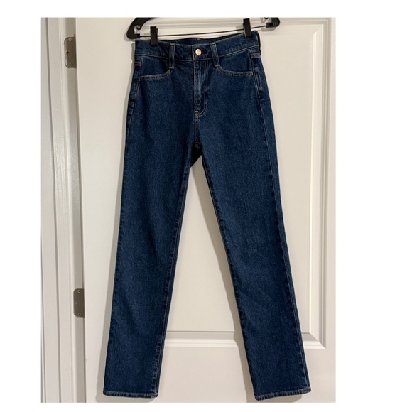 Gap High Rise Rigid '90s Straight Jeans - Size 25 - Dark Indigo Wash - Picture 1 of 13